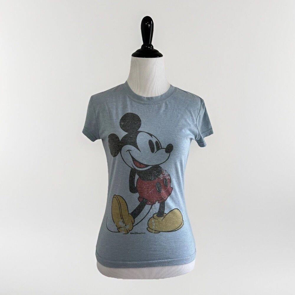 Disney Parks T-Shirt Small Auth Merch Women's Disney World Mickey Mouse Blue